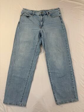 Old Navy OG Loose High Rise Light Wash Straight Leg Denim Jeans Size 16